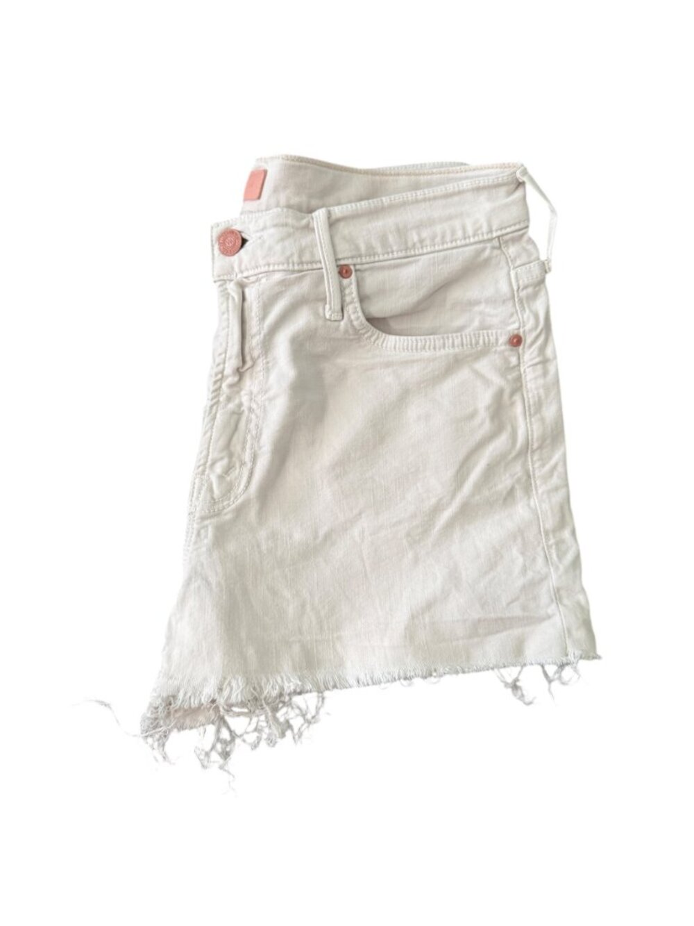 MOTHER The Dutchie Fray Shorts So Far Gone -Cream- 28- Medium Rise - Picture 5 of 11